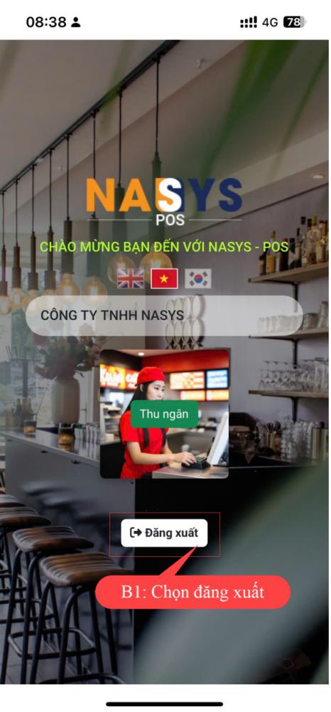 Hình minh họa bấm chọn đăng xuất