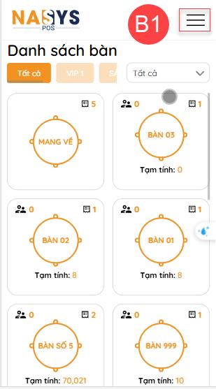 Hình ảnh minh họa chọn icon menu
