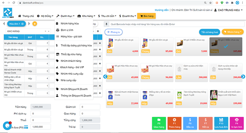 Phần mềm quản lý bán hàng DanTriSoft